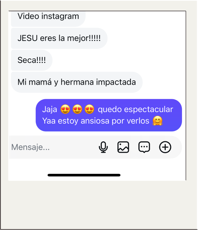 Clienta: Eres seca, estoy muy feliz