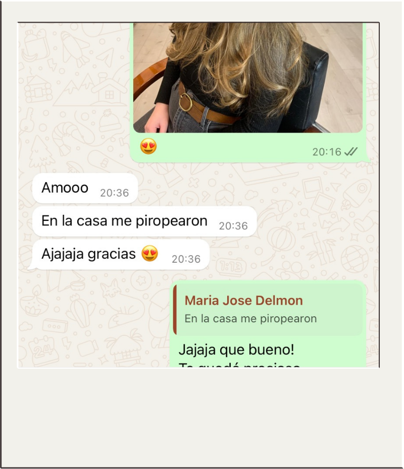 Clienta: Gracias por tu linda energía
